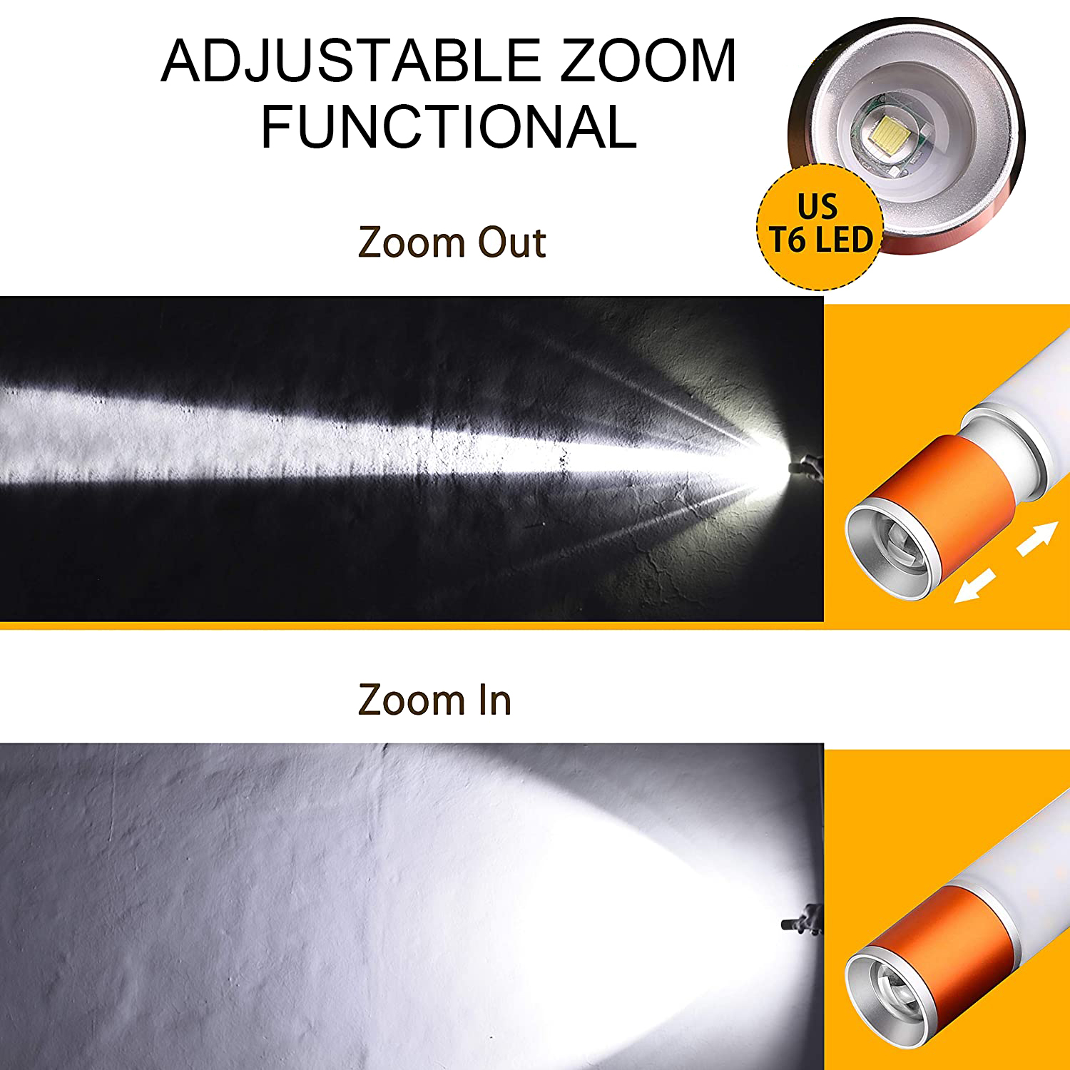 Retractable Flashlight LED Camping Light 3