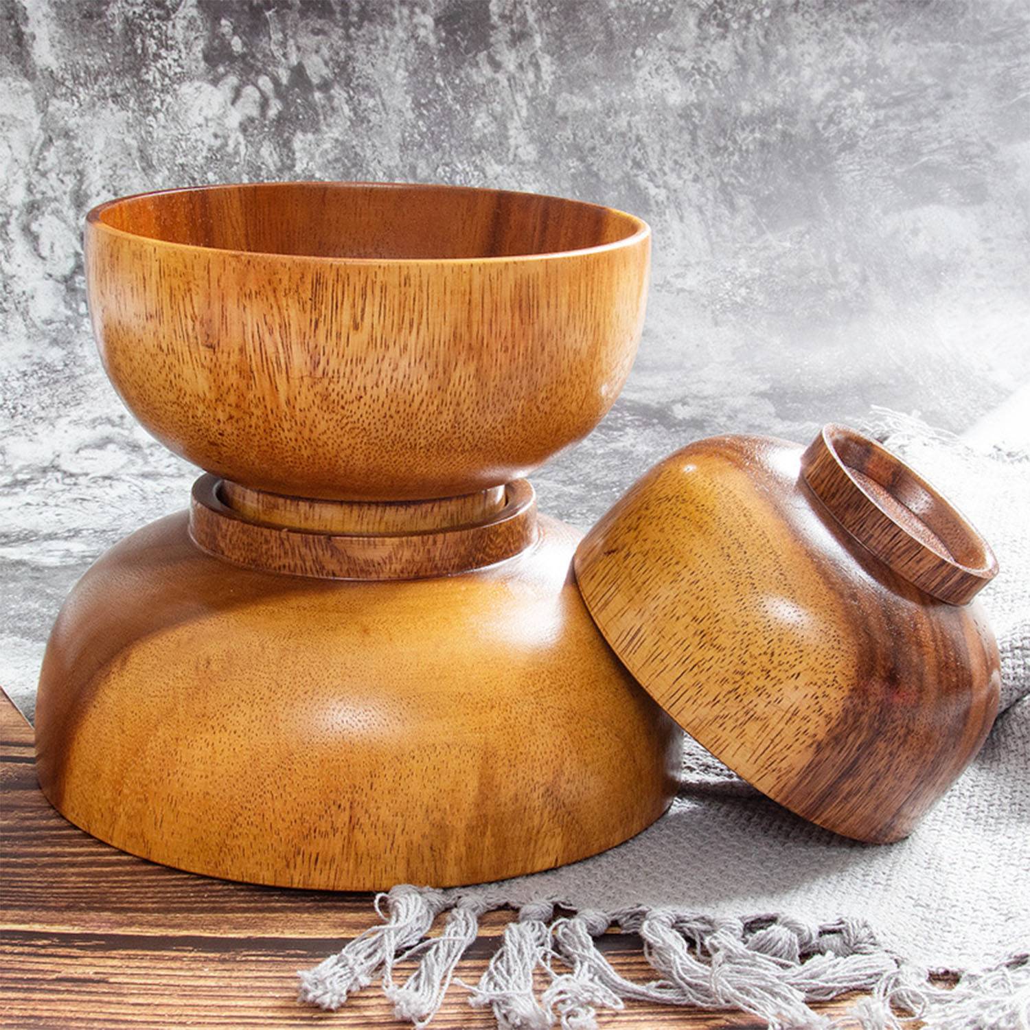 Wood High Foot Bowl 3