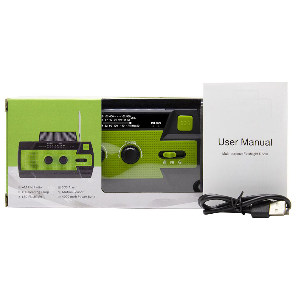 ResQ Emergency Hand Crank Radio – 4000mAh Power Bank, Solar, 1W Flashlight & Motion Sensor Lamp 25