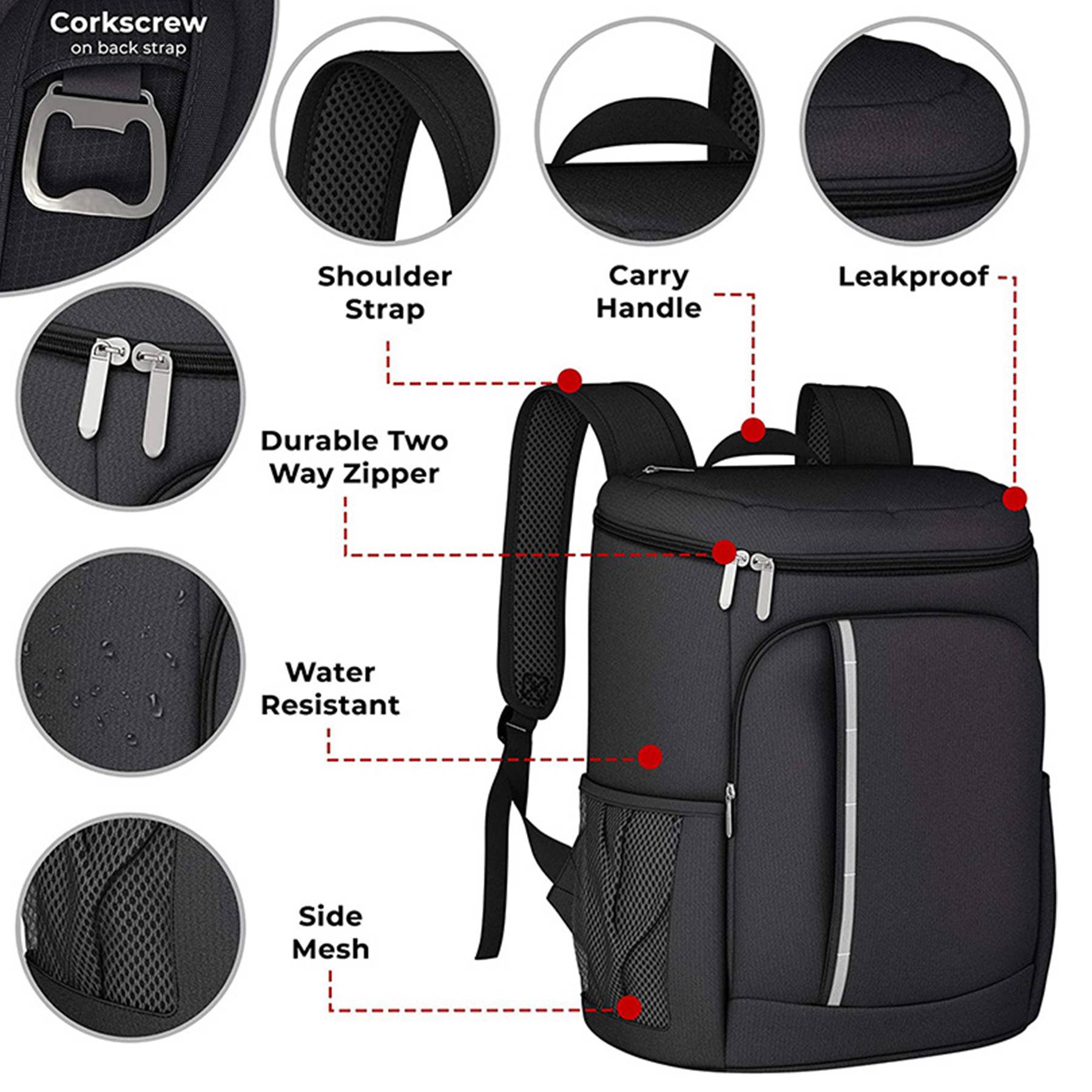 Oxford Picnic Large Insulated Cooler Bag Black 4
