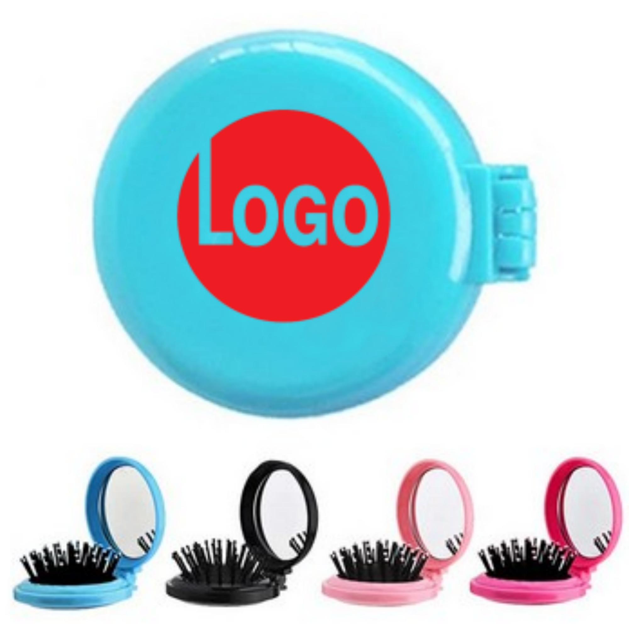 Folding Travel Mirror Hair Brushes 3
