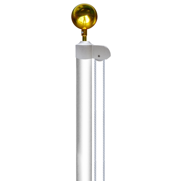 20' White Residential Aluminum Poles Set Without Flag 2