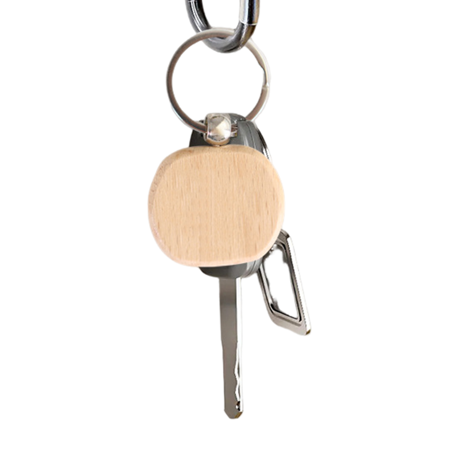 Wooden Round Corner Square Keychain 2