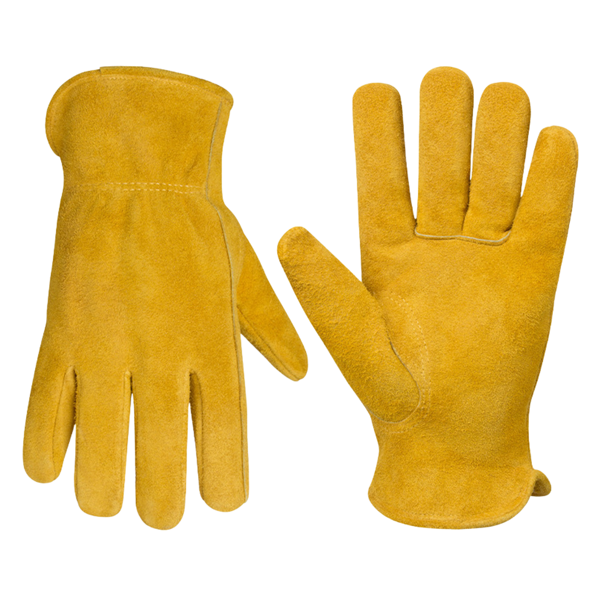 Cowhide Flame Resistant Welding Gloves Heat Resistant for Outdoor Camping BBQ Welding Work 7.5x4" 3