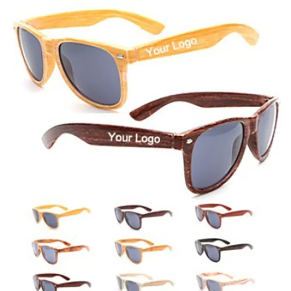 UV400 Wood Grain Sunglasses 5