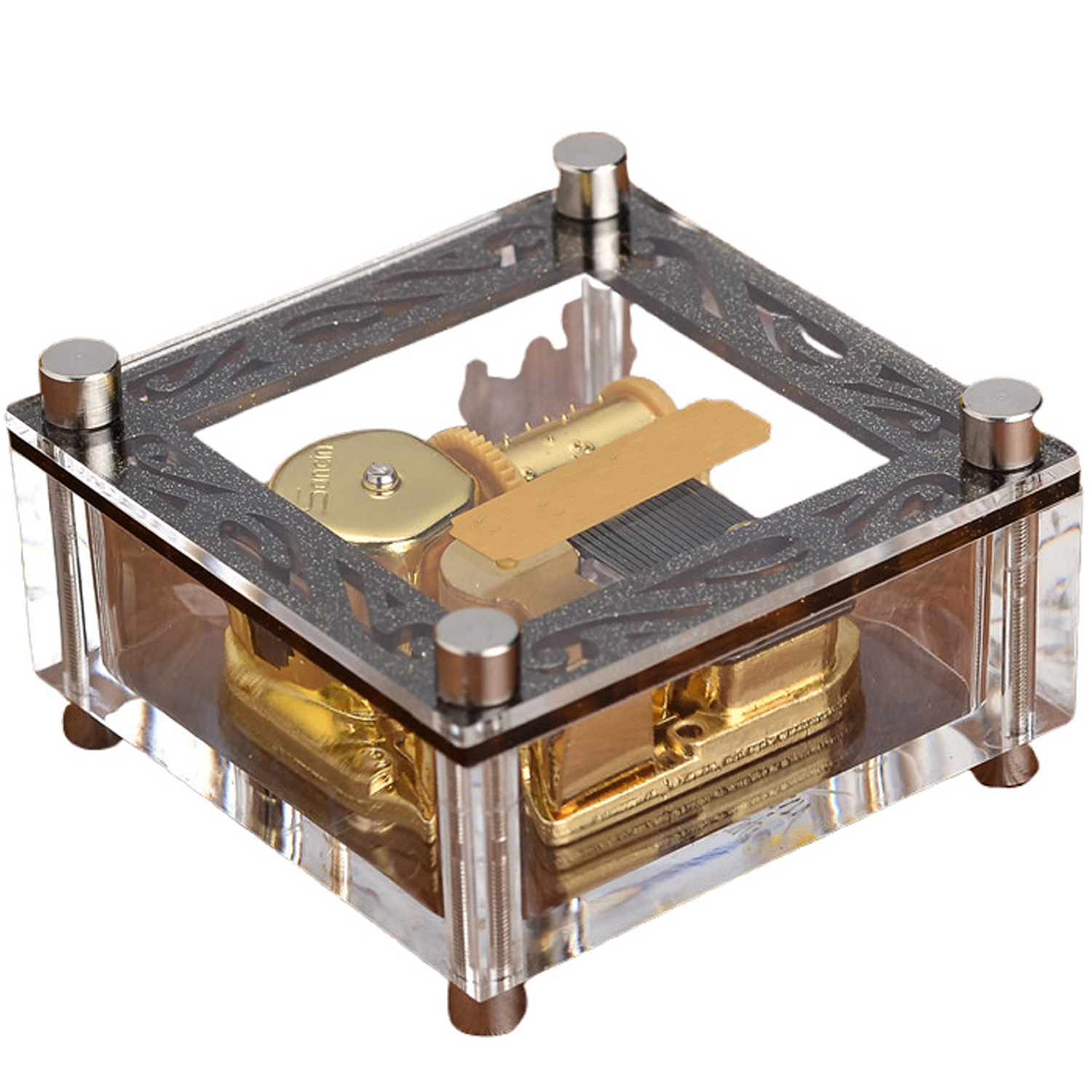Mini Acrylic Hand Crank Music Box 2