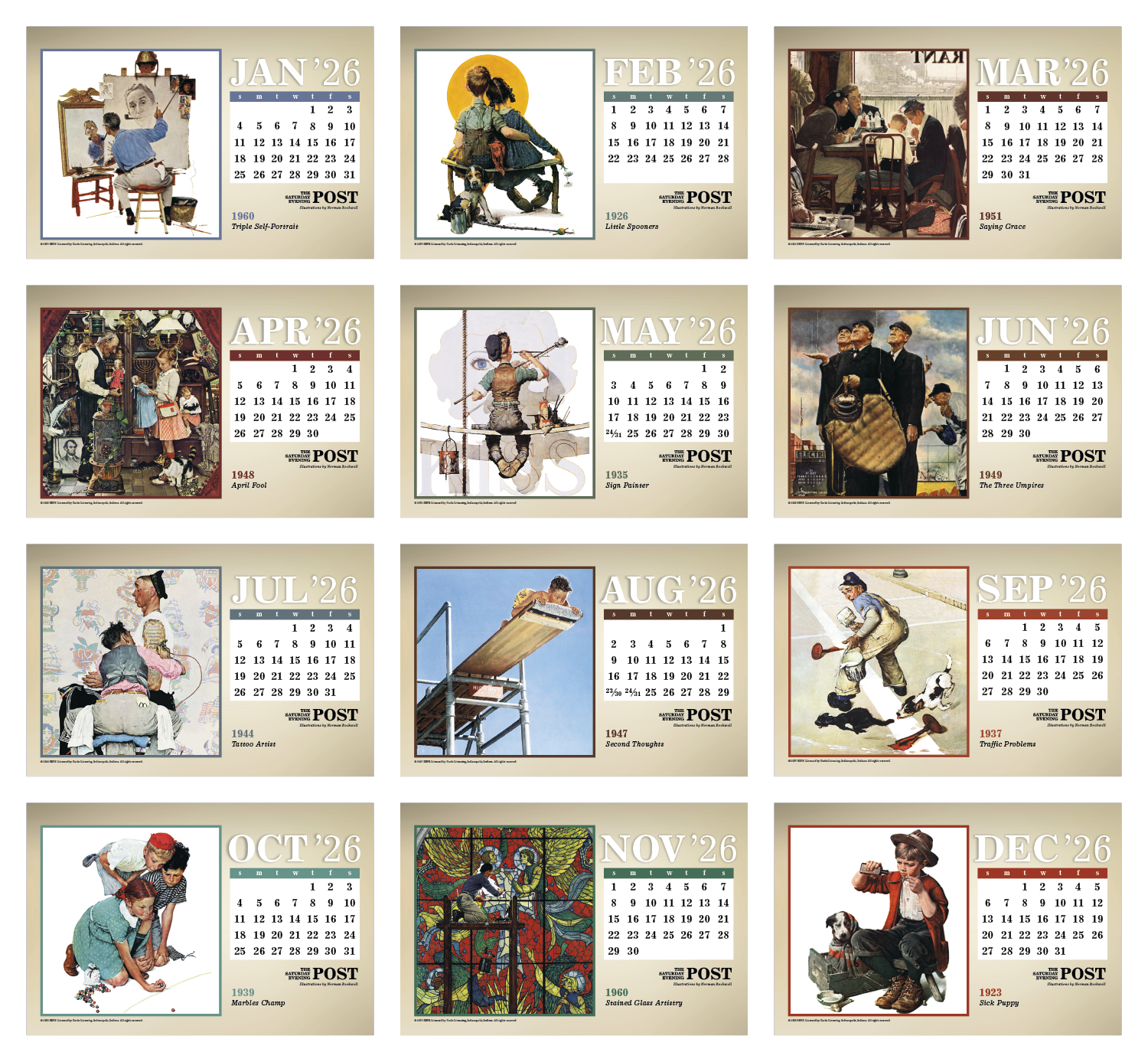 Triumph® Calendars The Saturday Evening Post Large Desk Calendar 64