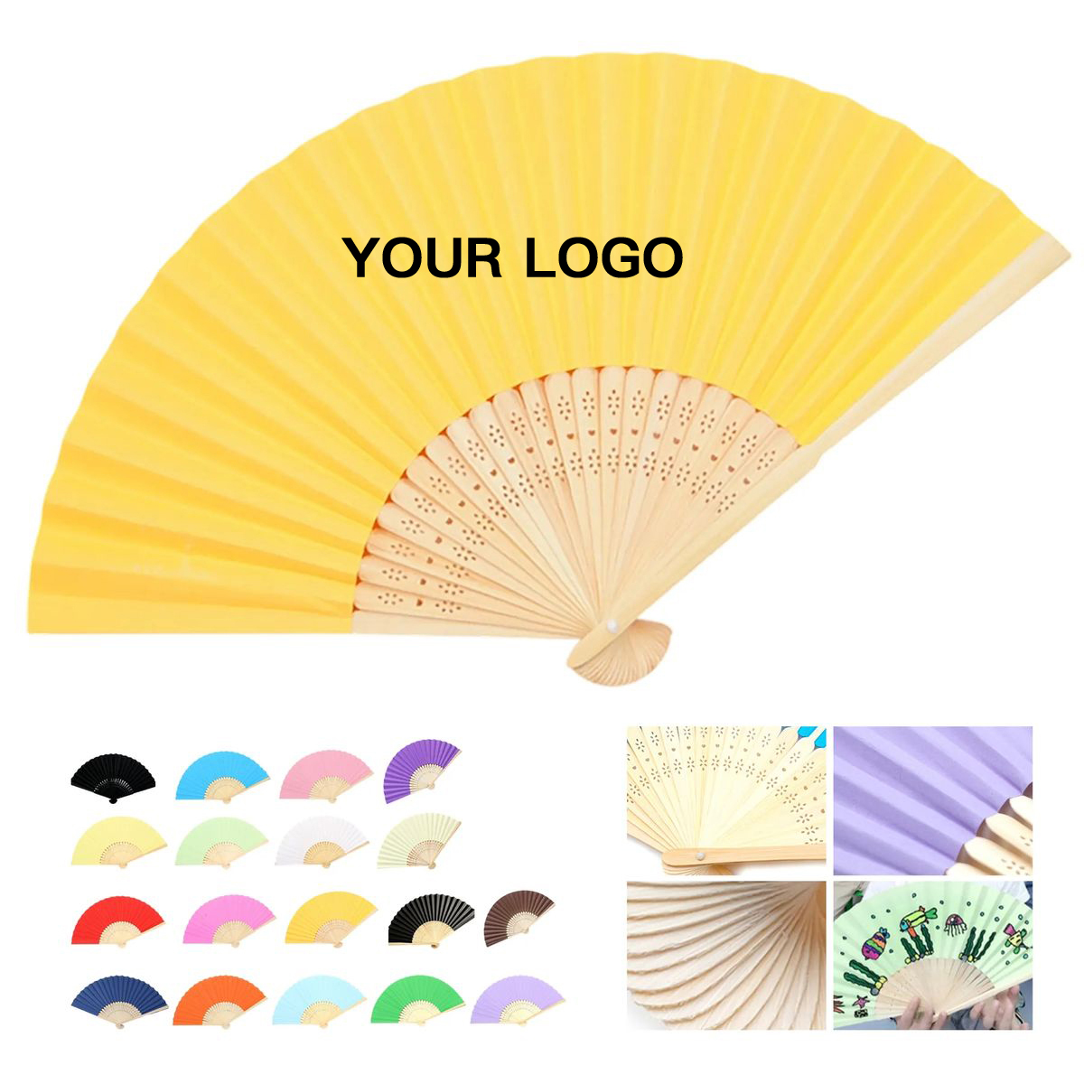 Event Hand Fan with Bamboo Frame 8