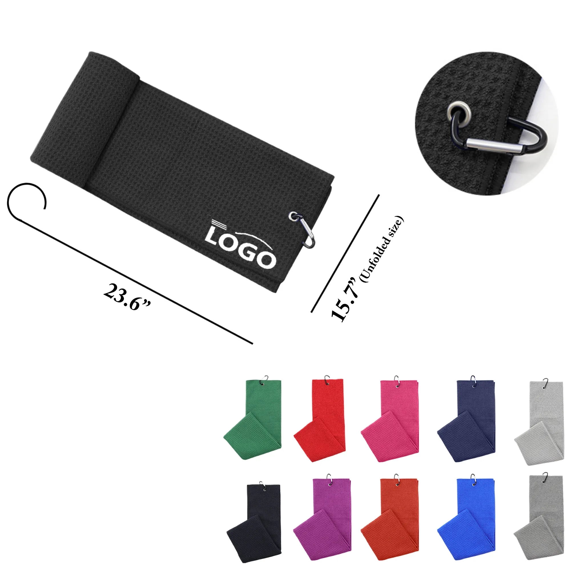 MOQ50 400GSM Microfiber Waffle Golf Towel 3