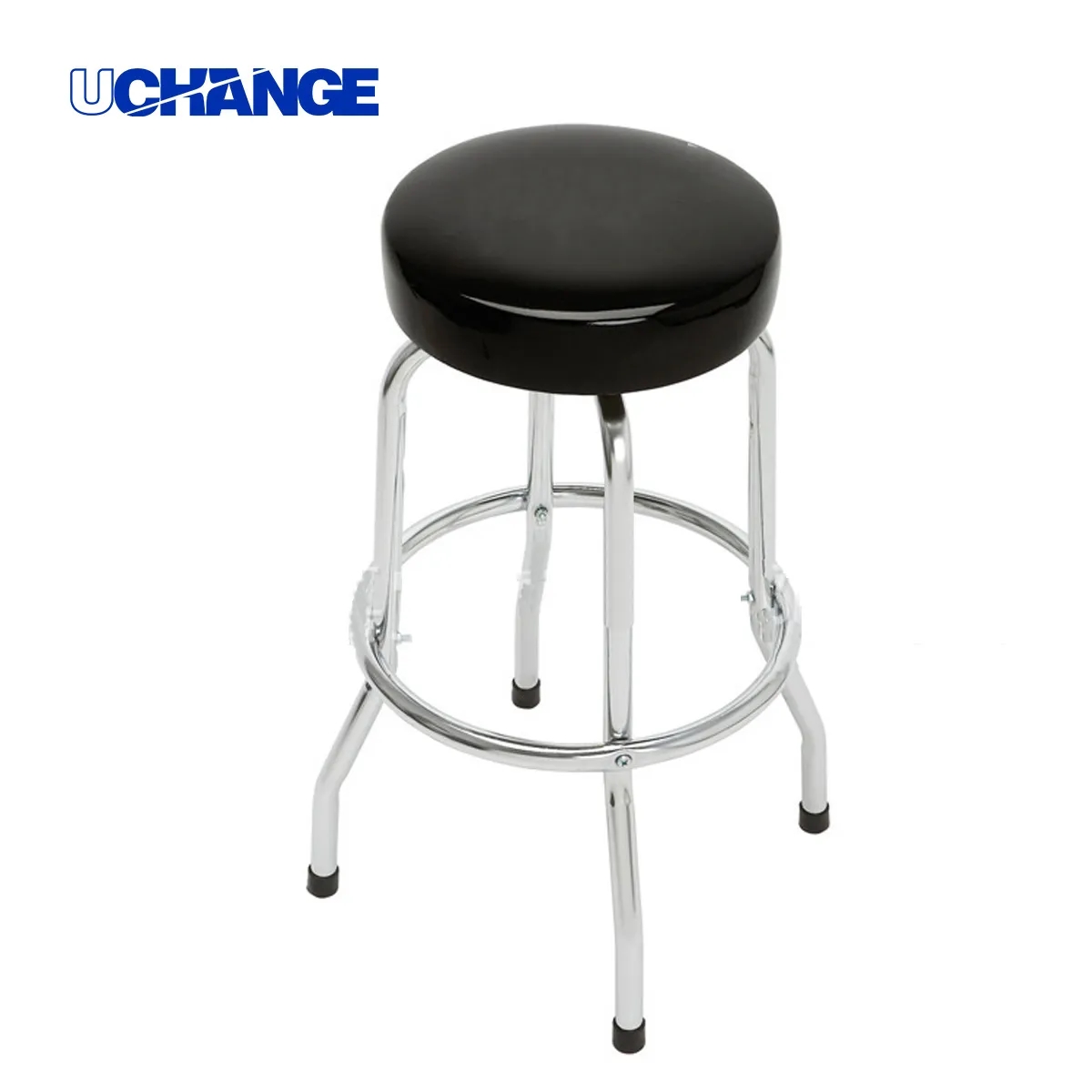 Customizable Round Padded Bar Stool With Chrome Base 6