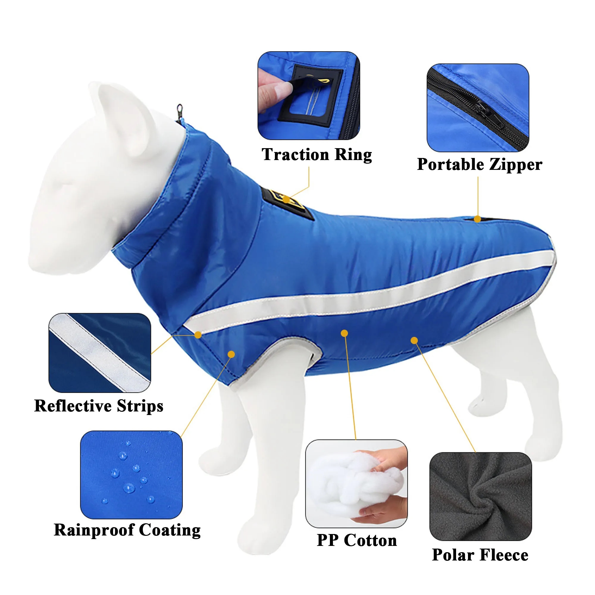 Large Cozy Winter Dog Coat Warm Plush Jacket 3