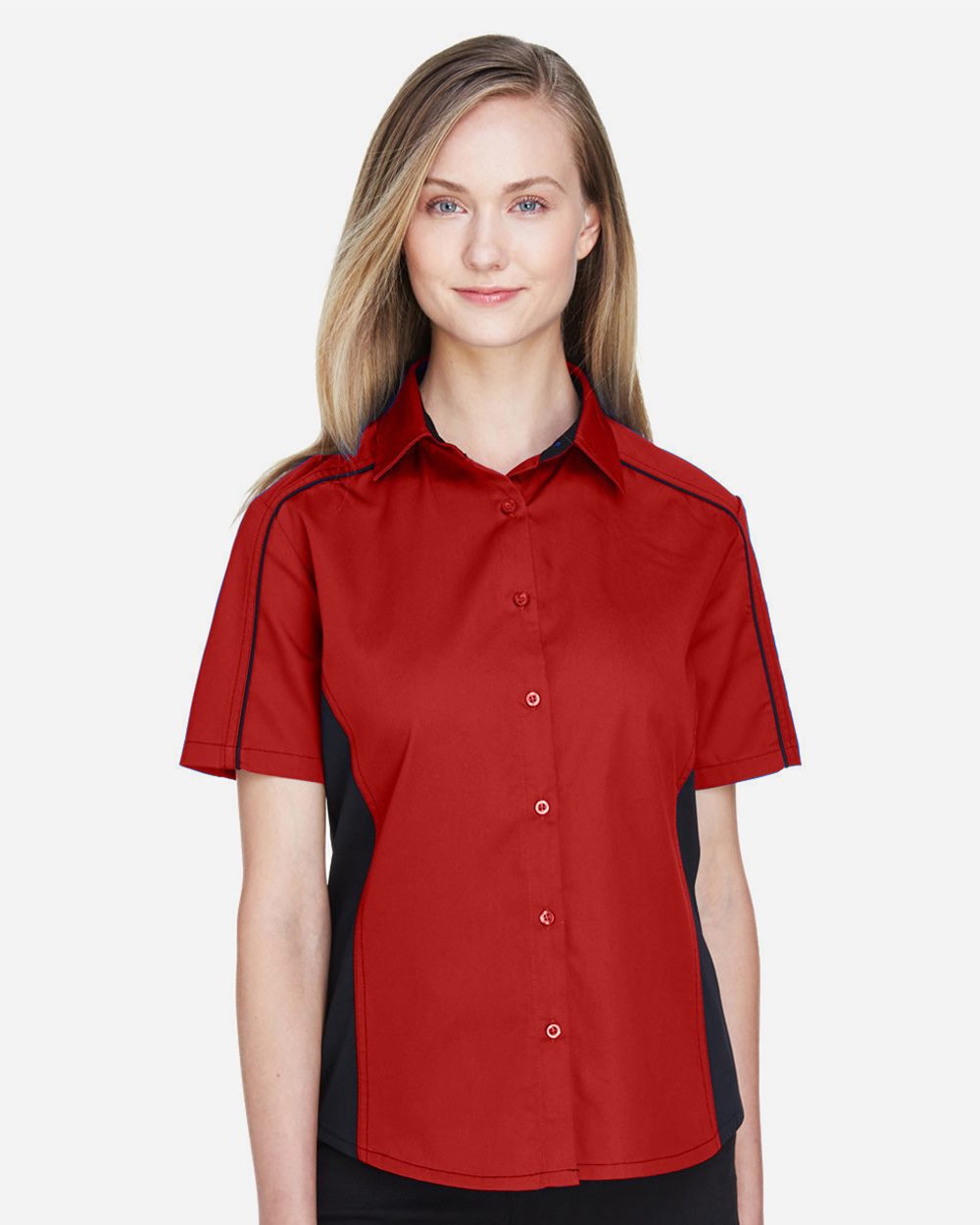 Women's Fuse Colorbloack Twill Short Sleeve Shirt - 77042 5