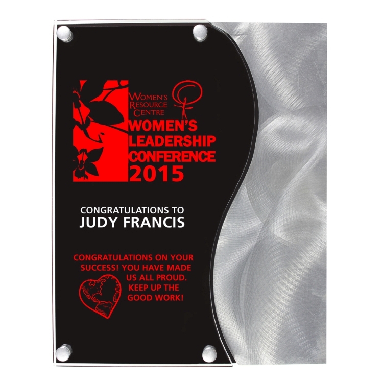 Vantage Plaque w/Curved Accent - Laser Engraved - (8" x 10") 3