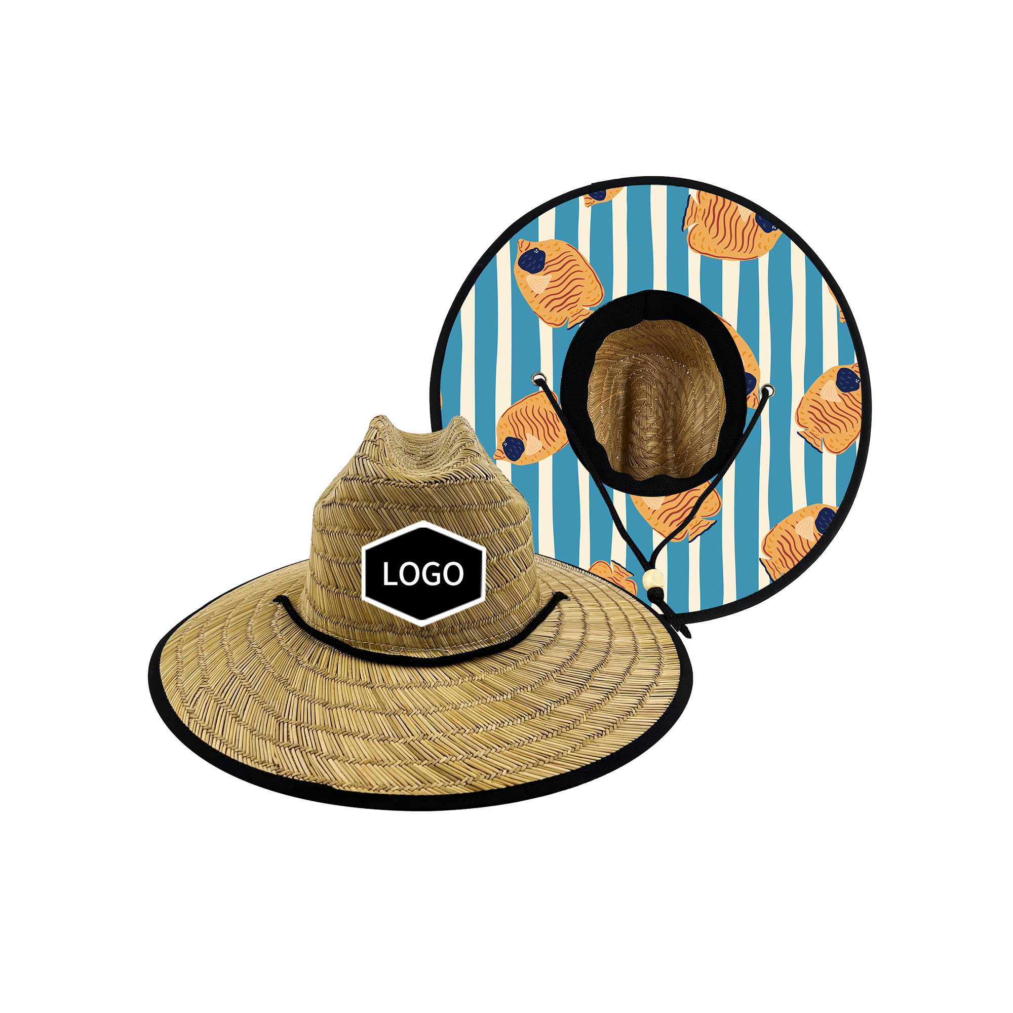 Lifeguard Sun Style Woven Grass Wide Brim 22" 14