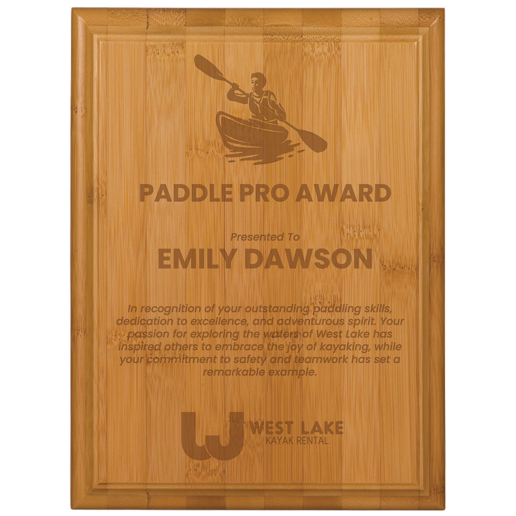 9" x 12" Bamboo Plaque 2