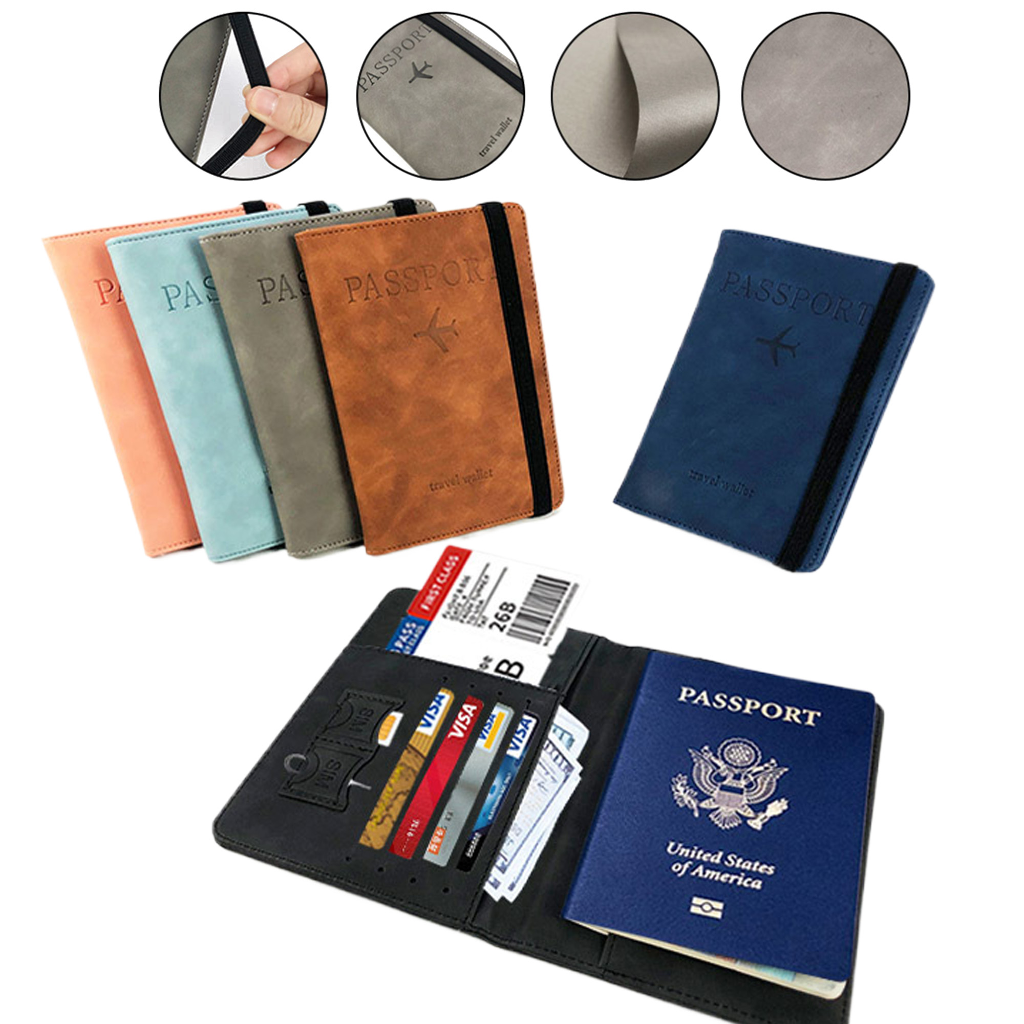 RFID Blocking PU Leather Travel Wallet 2
