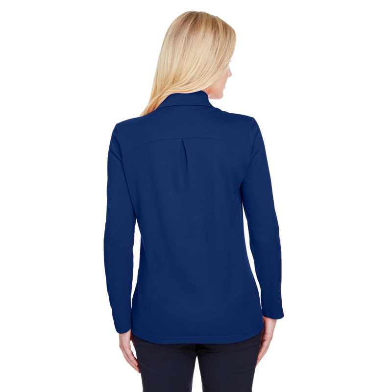 Devon & Jones CrownLux Performance™ Ladies' Plaited Long Sleeve Polo 11