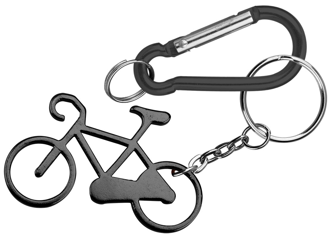 Bicycle shape bottle opener with key chain and carabiner 2
