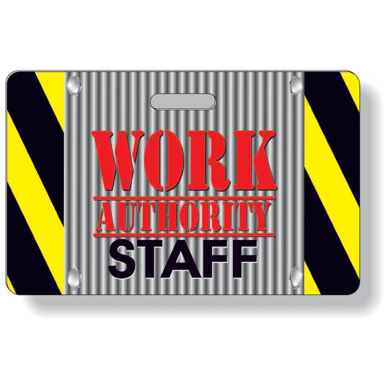 Premium Plastic ID Neck Tags, Horizontal Style 3.375"x2.125", Full Colour on front