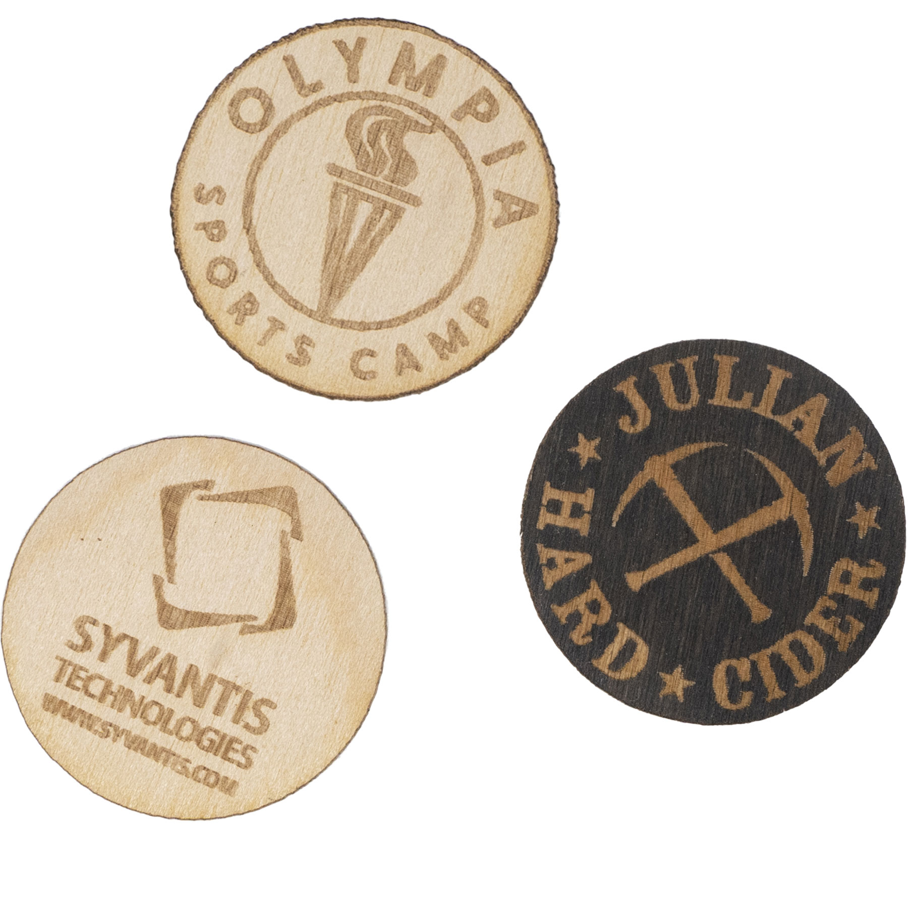Wood Stickers: 1" W x 1" H 1