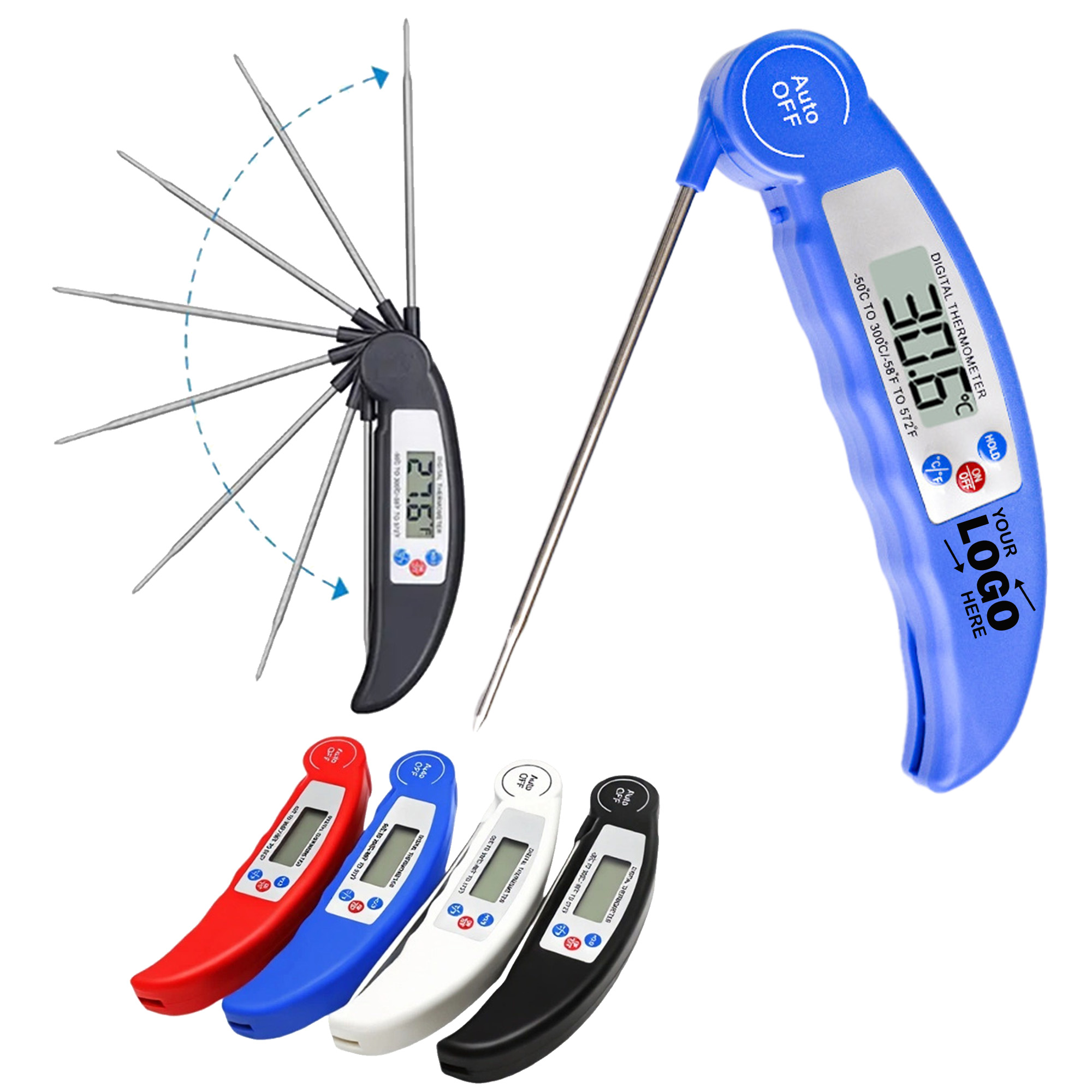 Foldable Digital Meat Thermometer For Steak Grilling 2