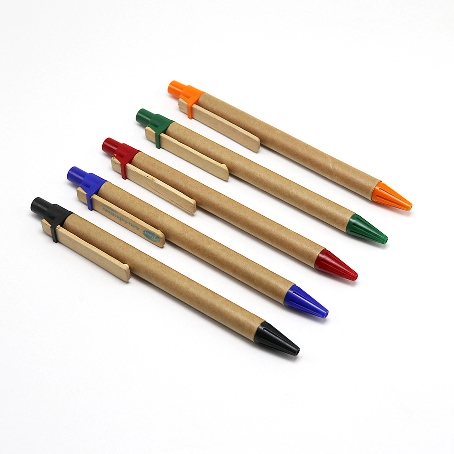 Eco-Friendly Kraft Paper Ballpoint Pen with Bamboo Clip 5