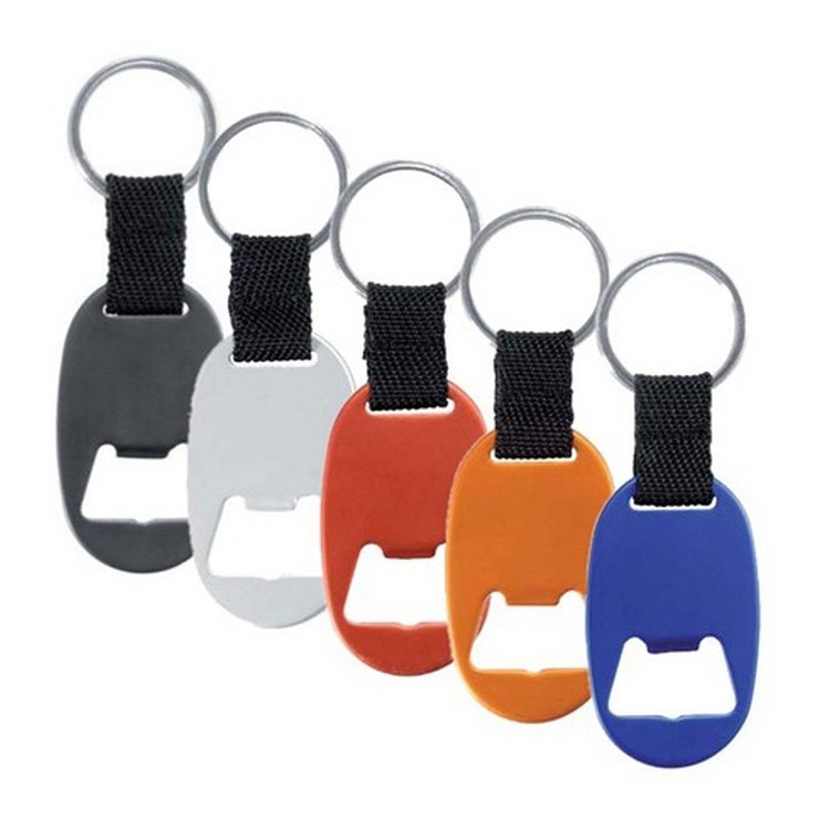 Aluminum Key Tag With Bottle Opener With Strap And Split 2