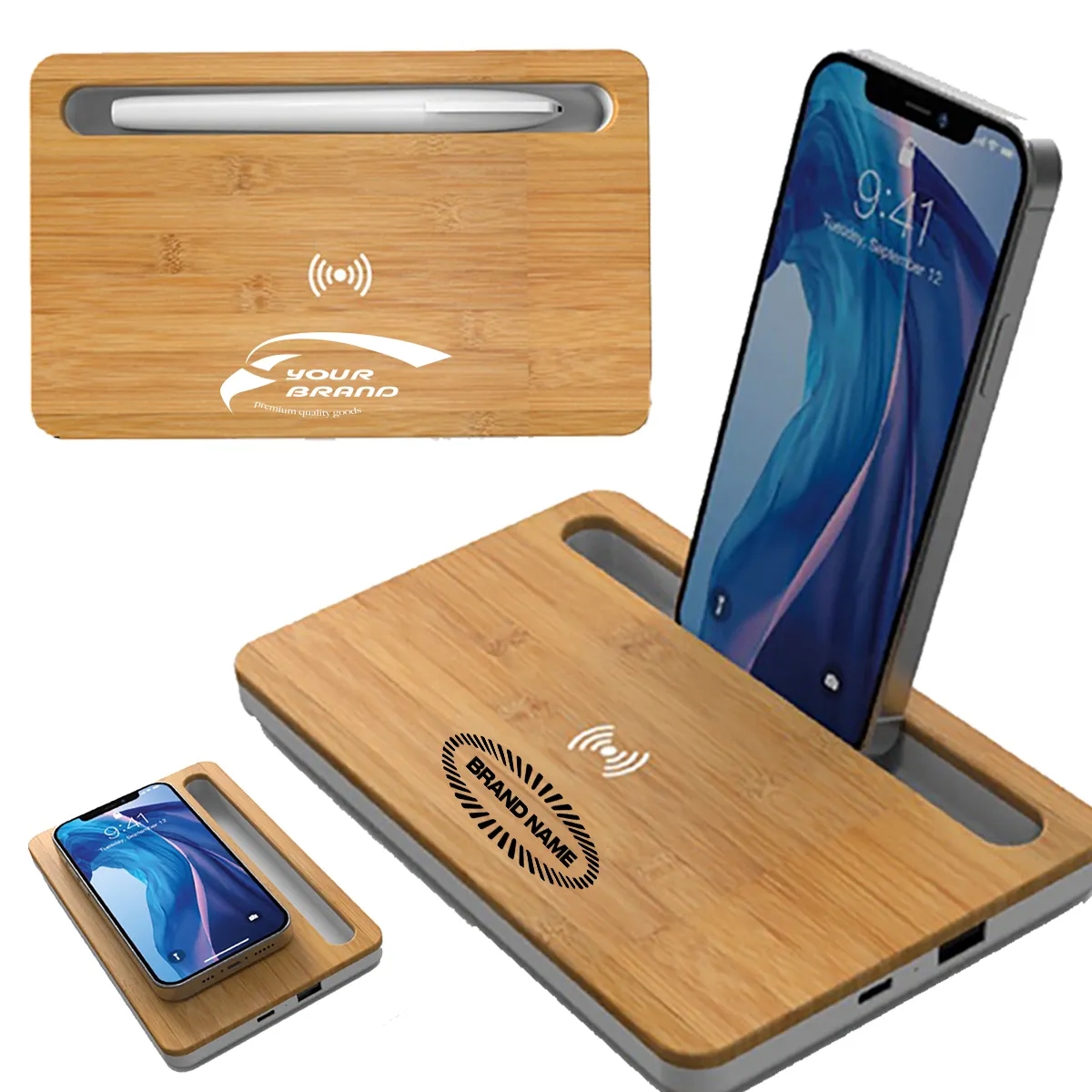 2 in 1 Desktop 10W Wireless Charger Phone Stand Holder 2