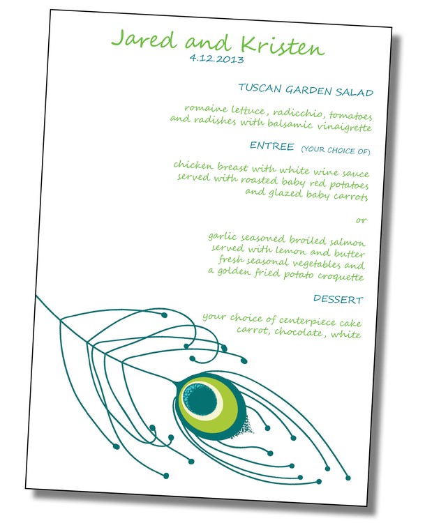 Wedding Menu Card Flat - 5x7 1