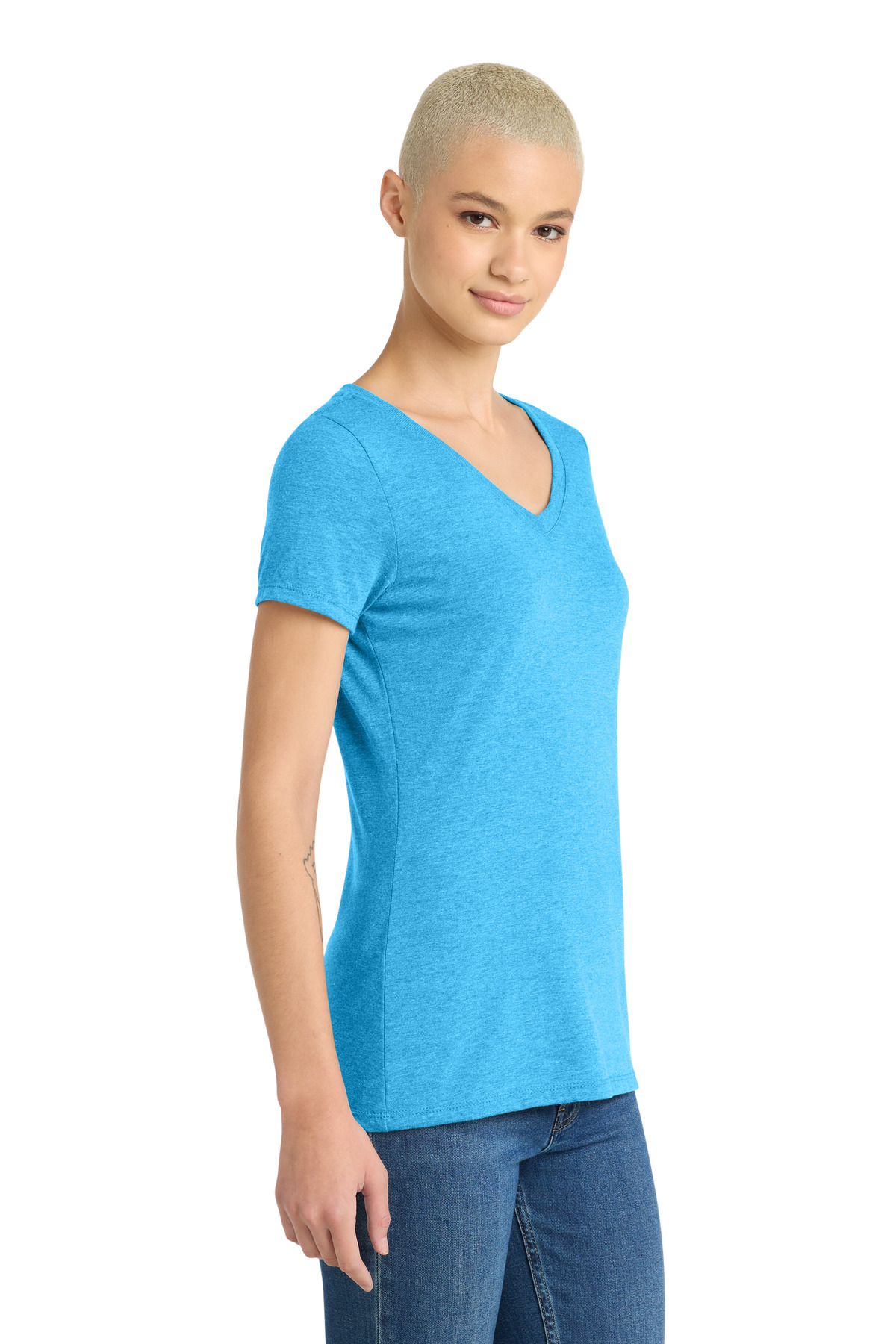District Women's Perfect Tri V-Neck Tee. DM1350L 72