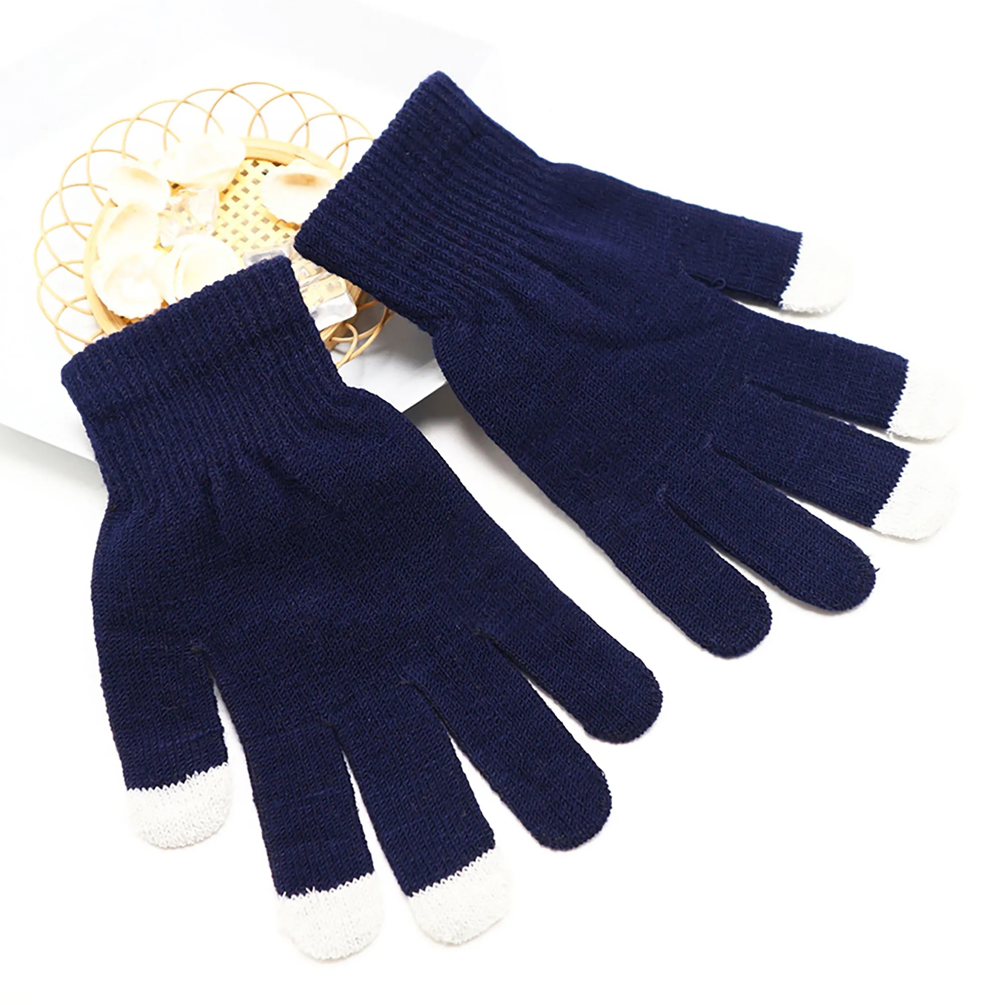 Unisex Touchscreen Winter Knit Gloves MOQ 50 Pairs 2