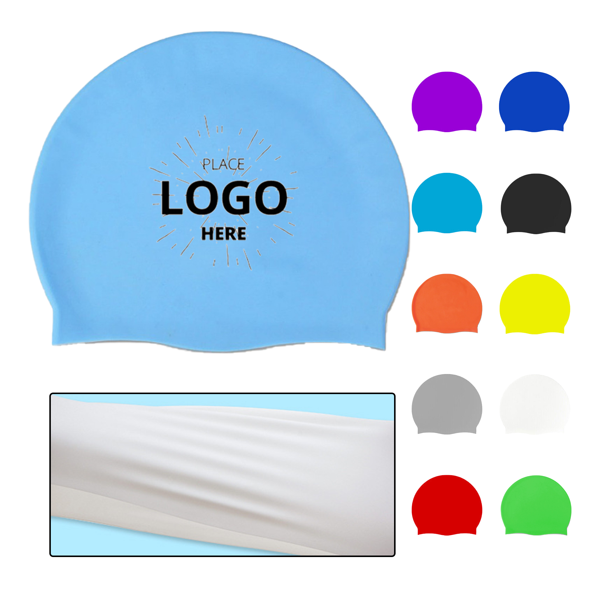 Solid Color Silicone Swimming Cap 3