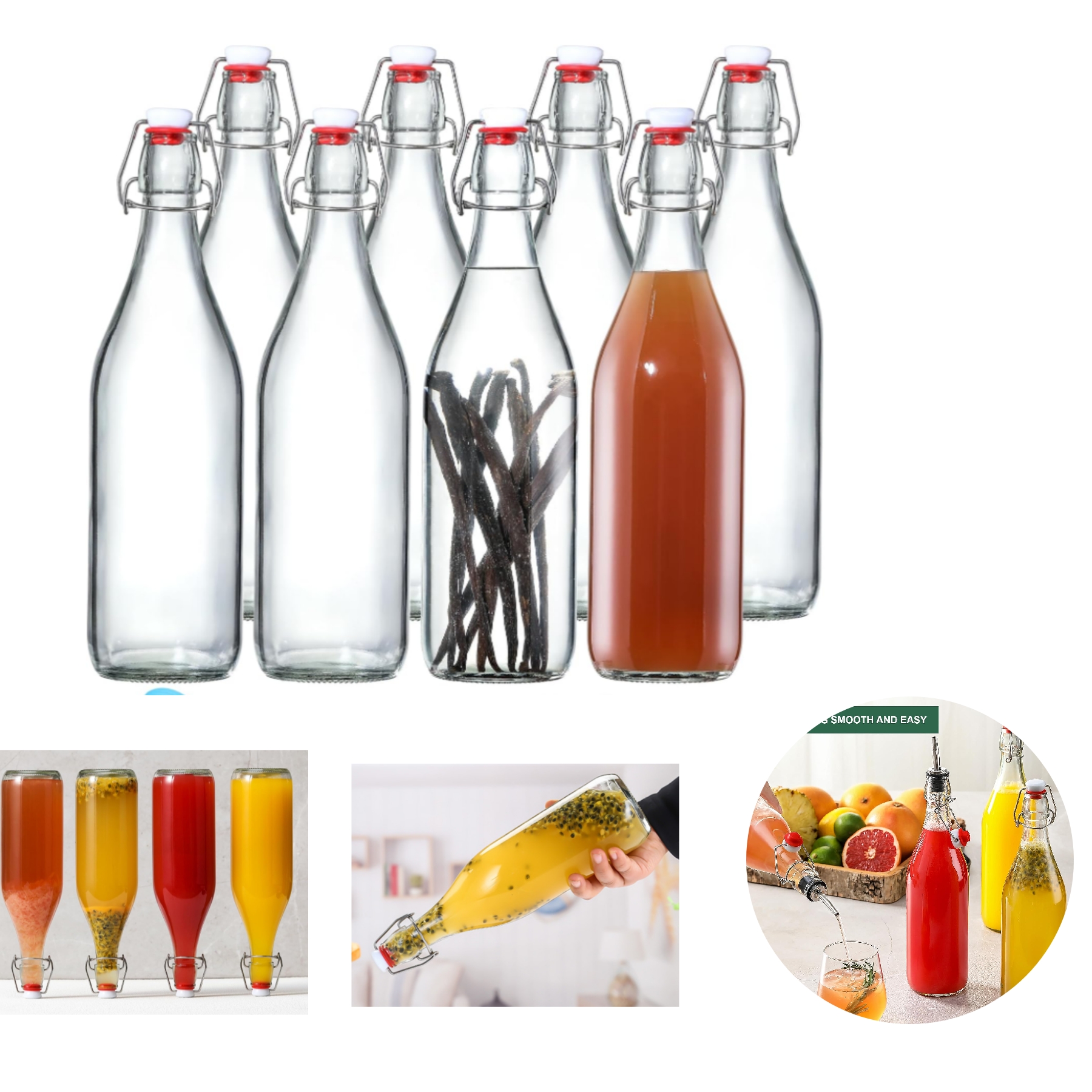 16Oz Swing Top Glass Bottles 3