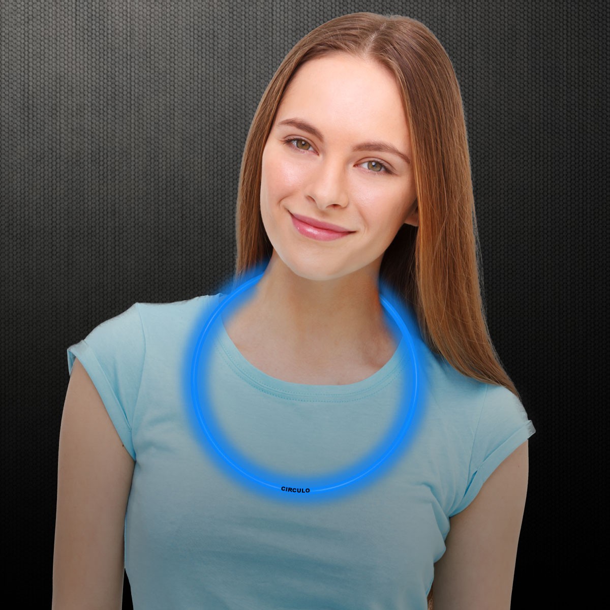 Blue 22" Superior Single Color Light Up Glow Necklace