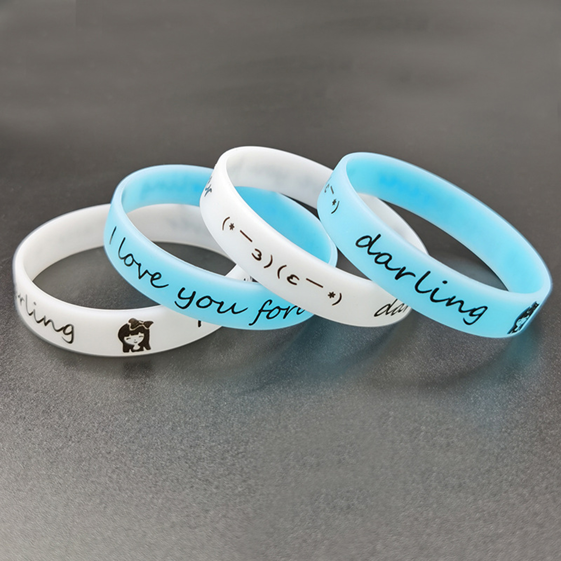 Solid Luminous Color Blank Silicone Bracelets 4