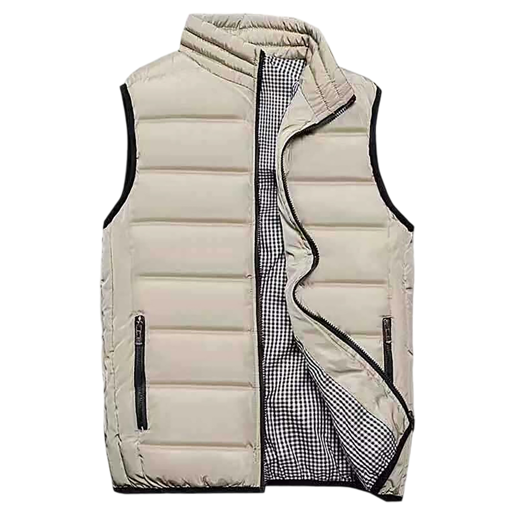 Polyester Quilted Packable Puffer Vest With Front Zipper Closure 9