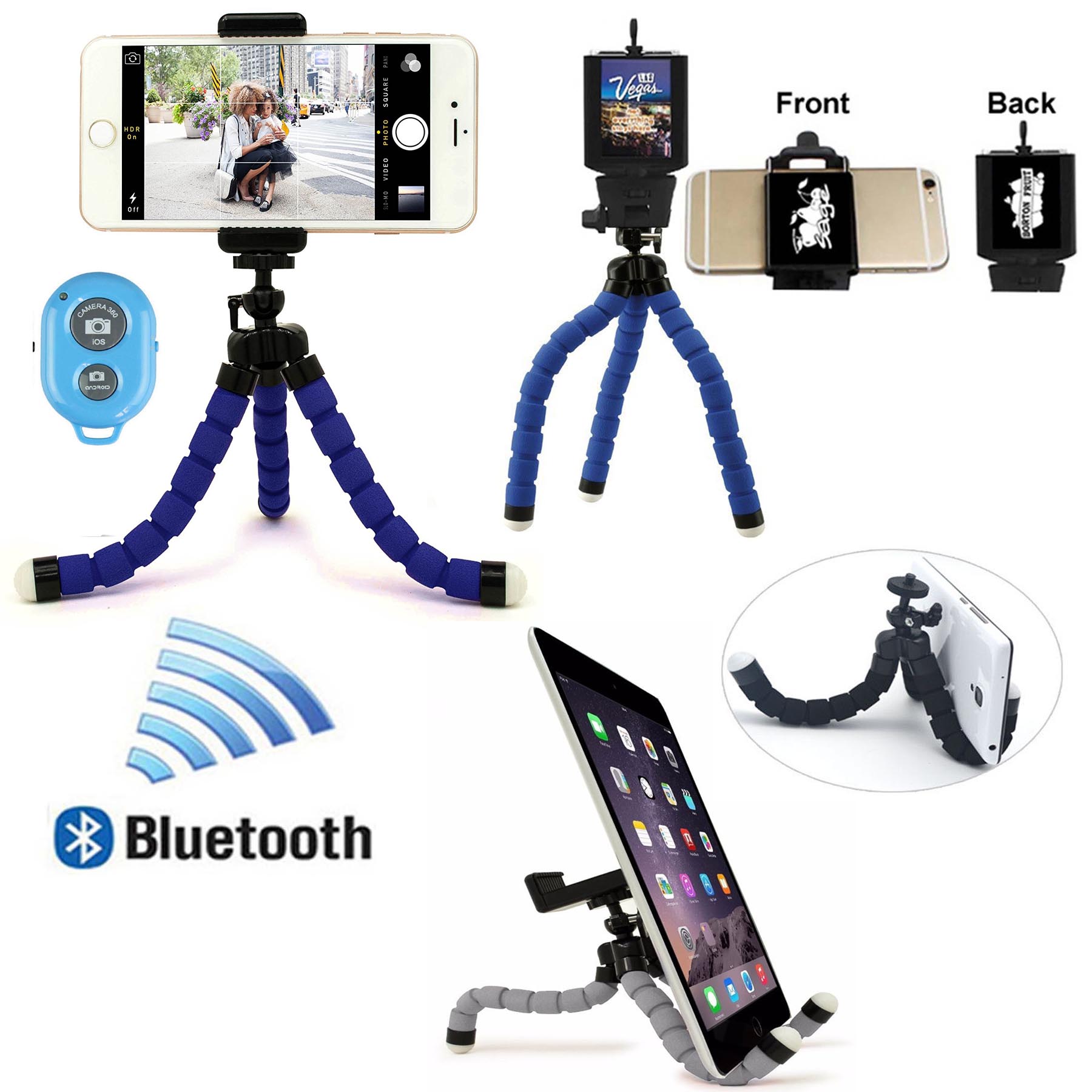 iBank ® Tripod for iPhone Samsung Android Phones GoPro for Selfies Vlogging Live Streaming 2