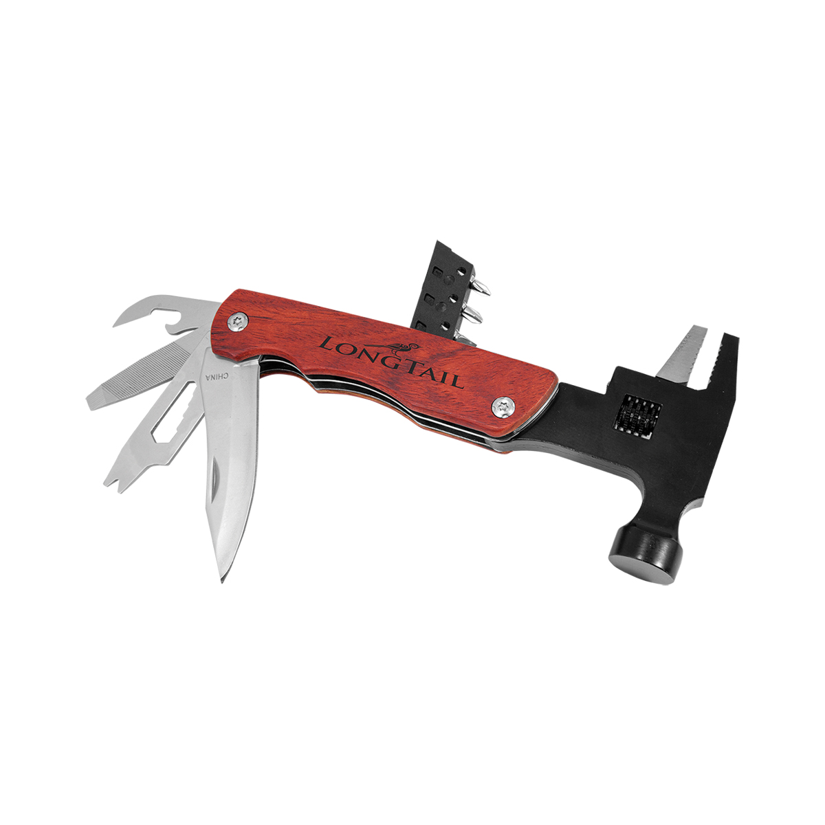 6 3/4" Hammer Multi-Tool with Wood Handle/Pouch 8