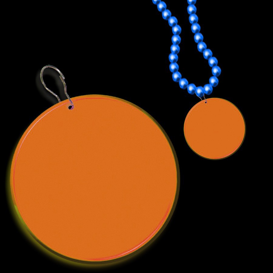 Orange Circle Plastic Medallion Badges(Pad Print) 4