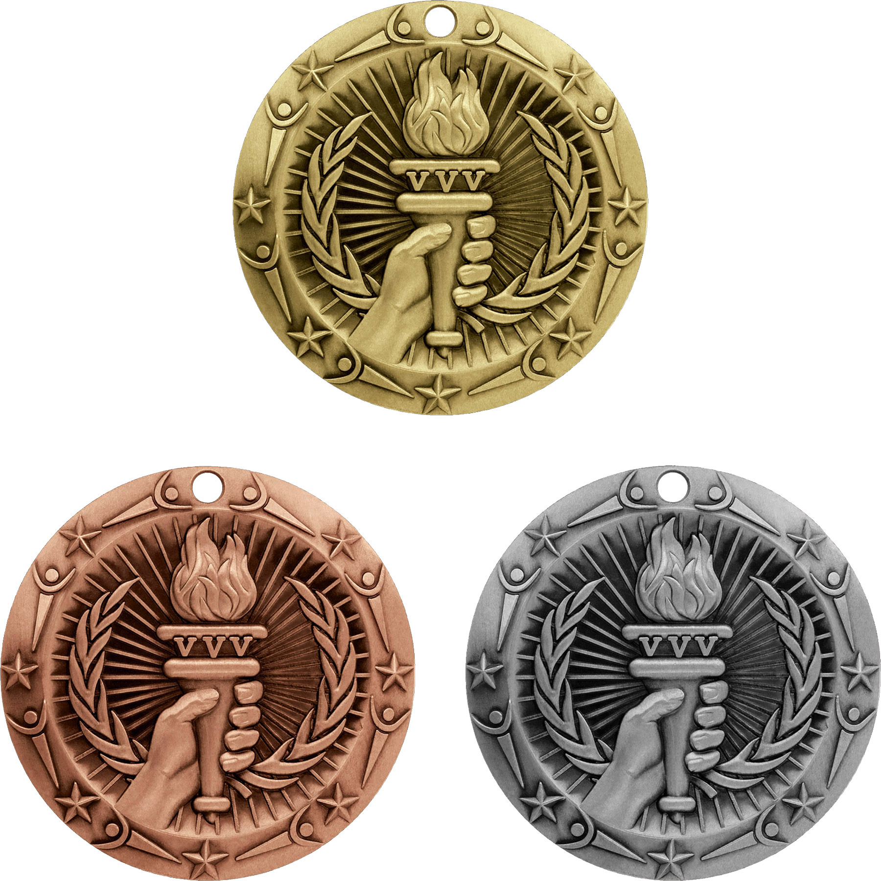 Stock World Class Sports & Academic Medals: Victory