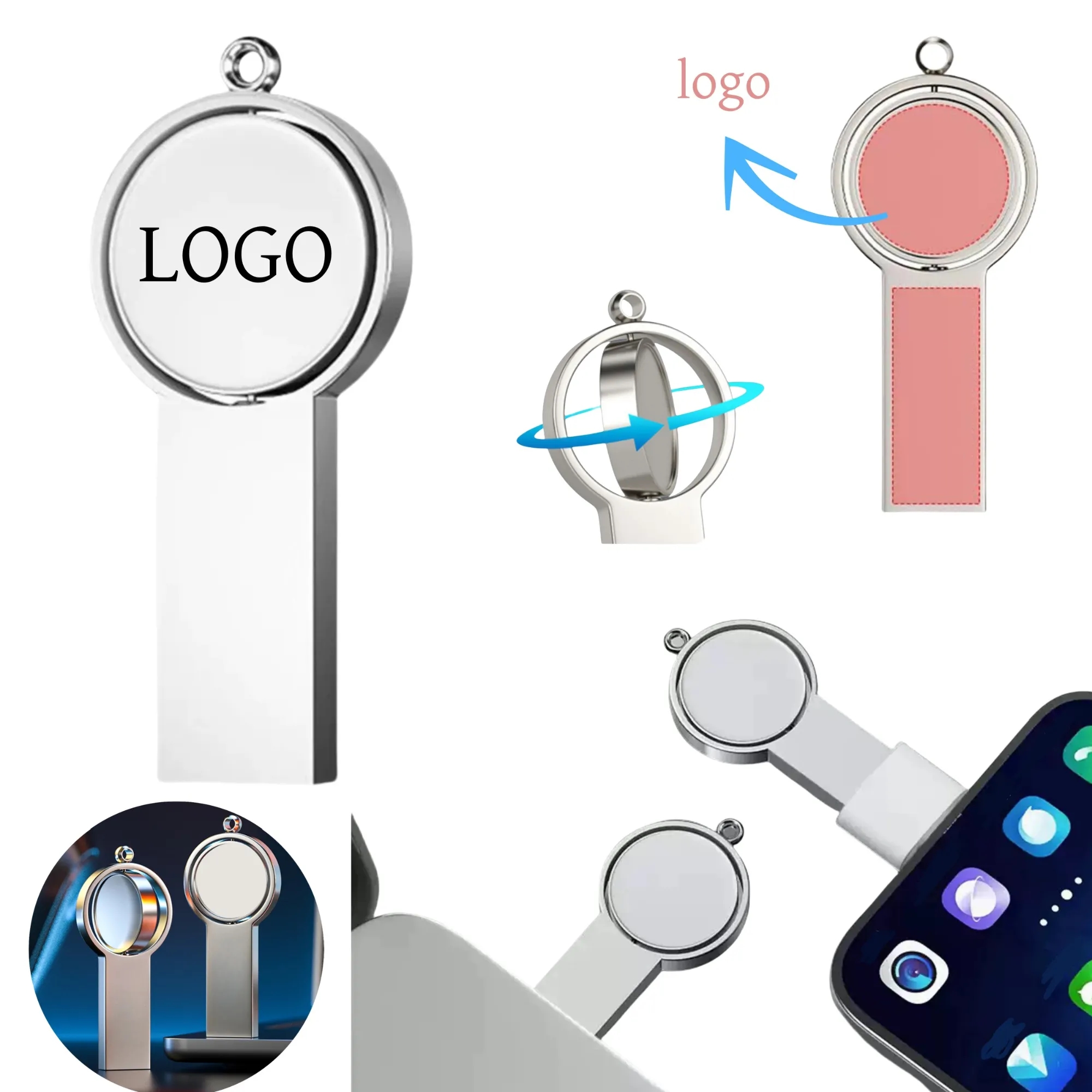 USB Flash Drive With Rotating Badge 2