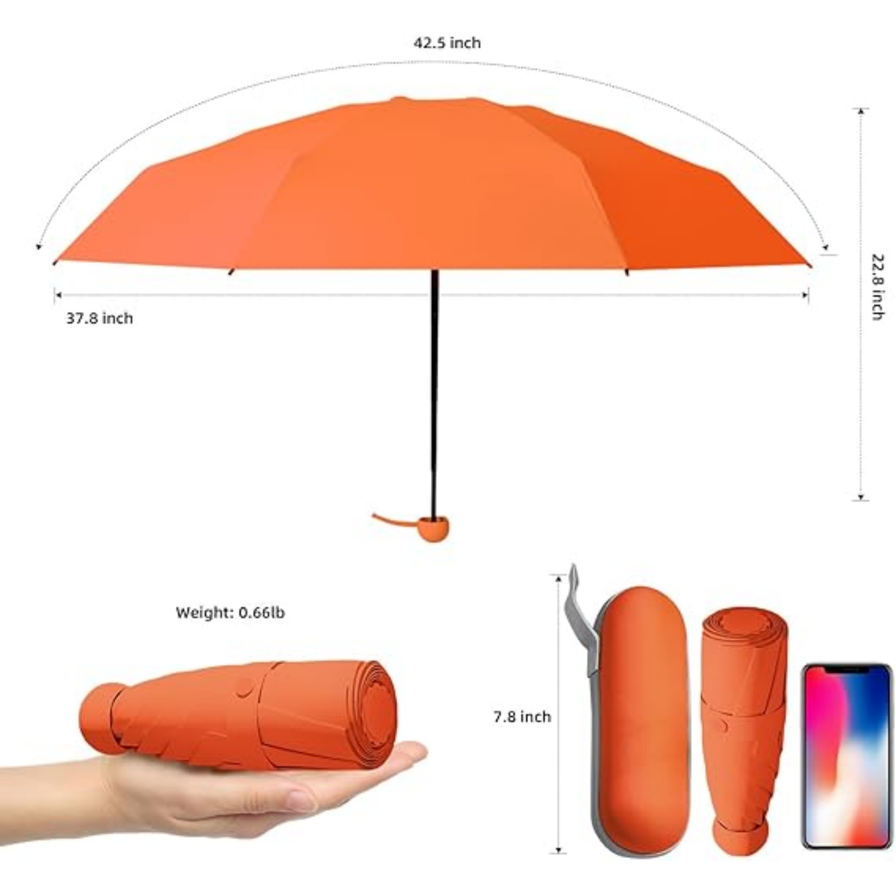 8 Ribs Lightweight Folding Case Umbrella 9