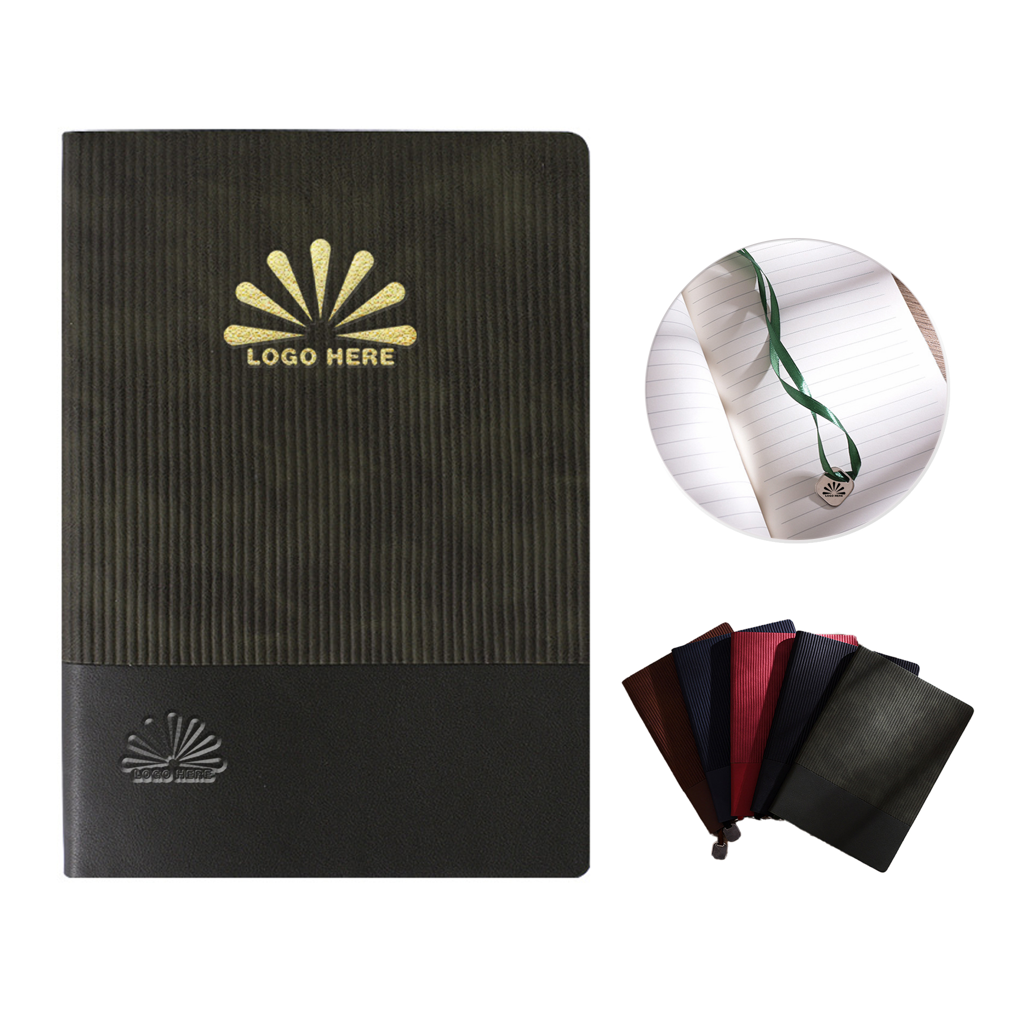 Textured PU Leather A5 Journal With Metal Bookmark 4