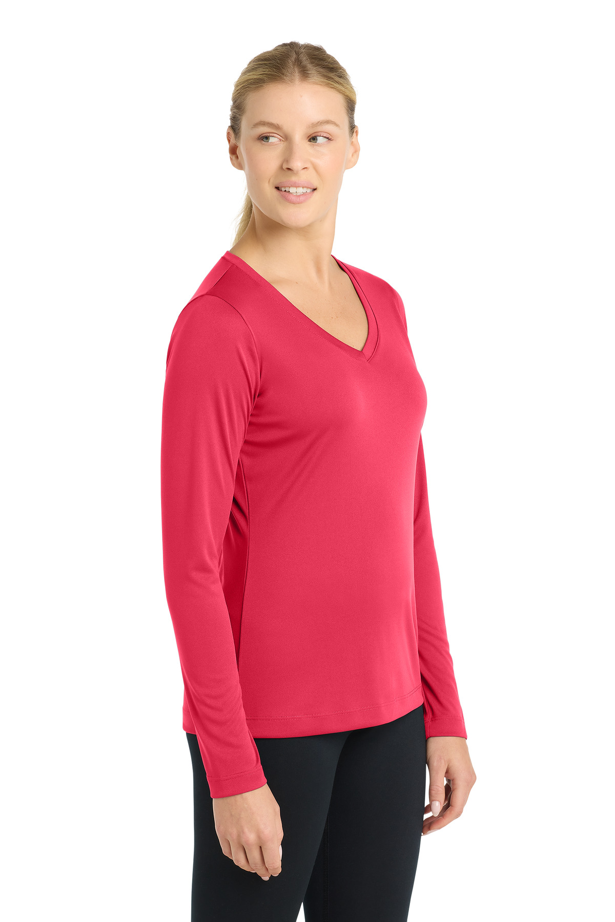 Sport-Tek Women's Long Sleeve PosiCharge Competitor V-Neck Tee. LST353LS 76