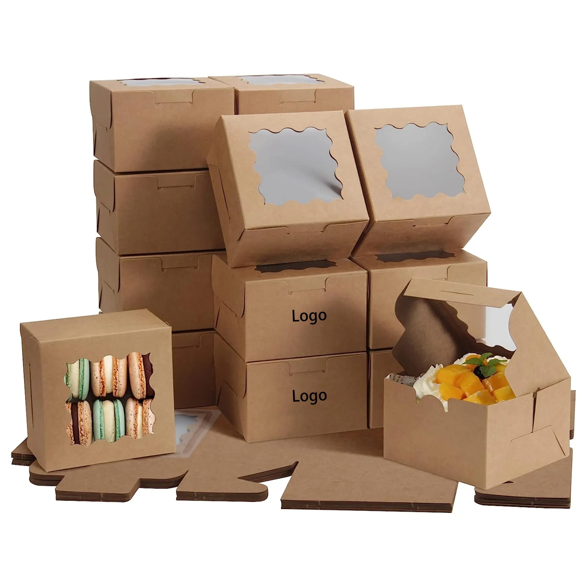 MOQ 500pcs Kraft Wavy Cake Wrapping Gift 1