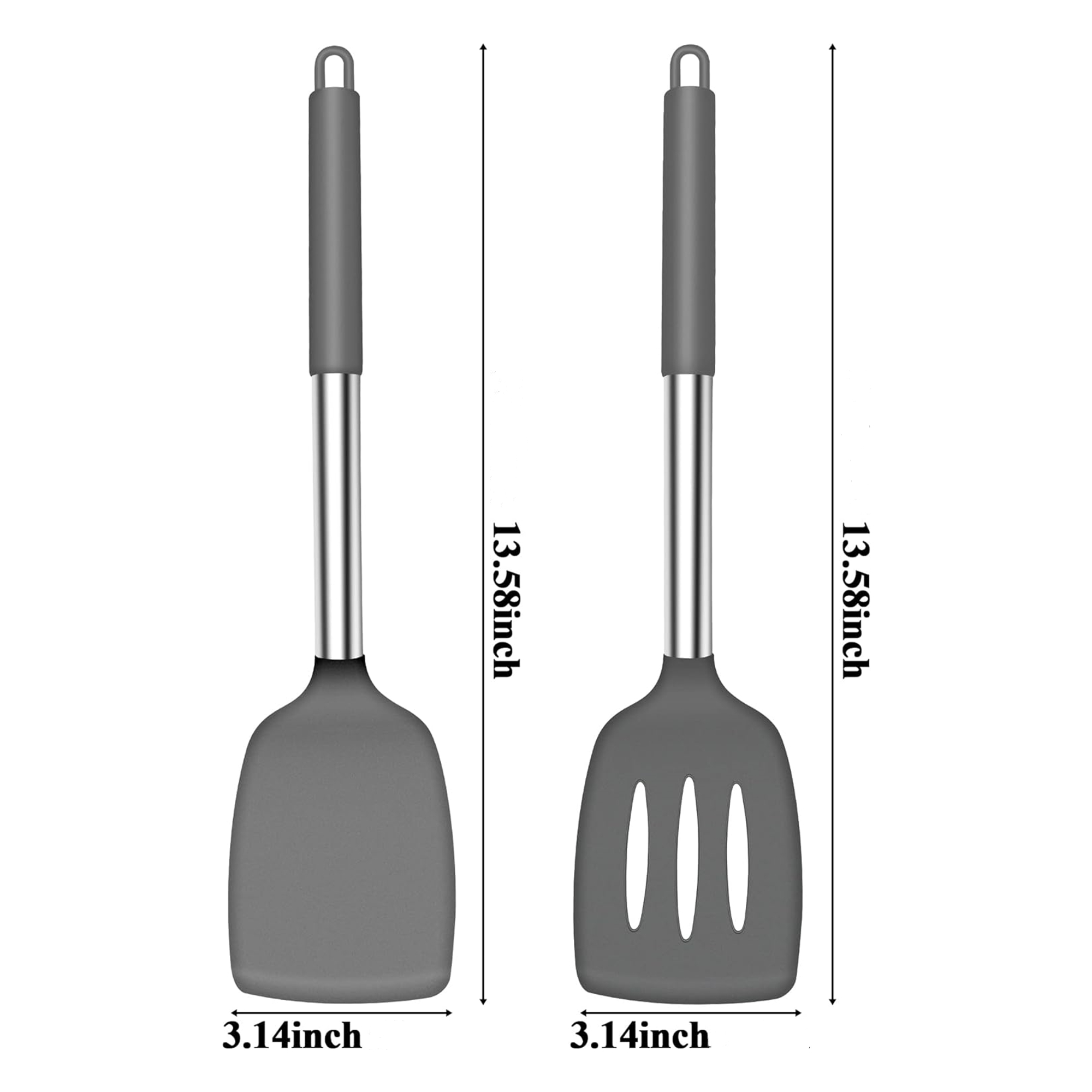 2 Pcs Silicone Spatula Set For Kitchen Cooking 4