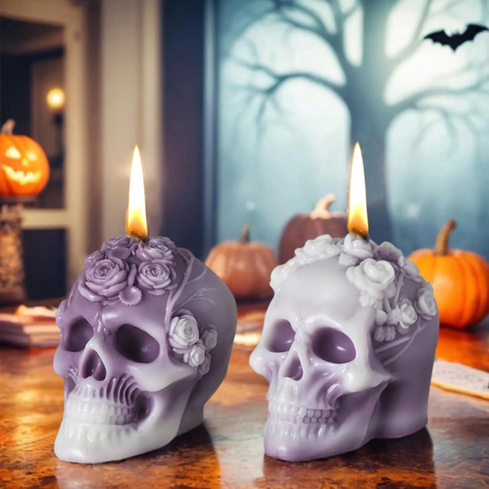 Rose Skull Silicone Mold Halloween Supply 2