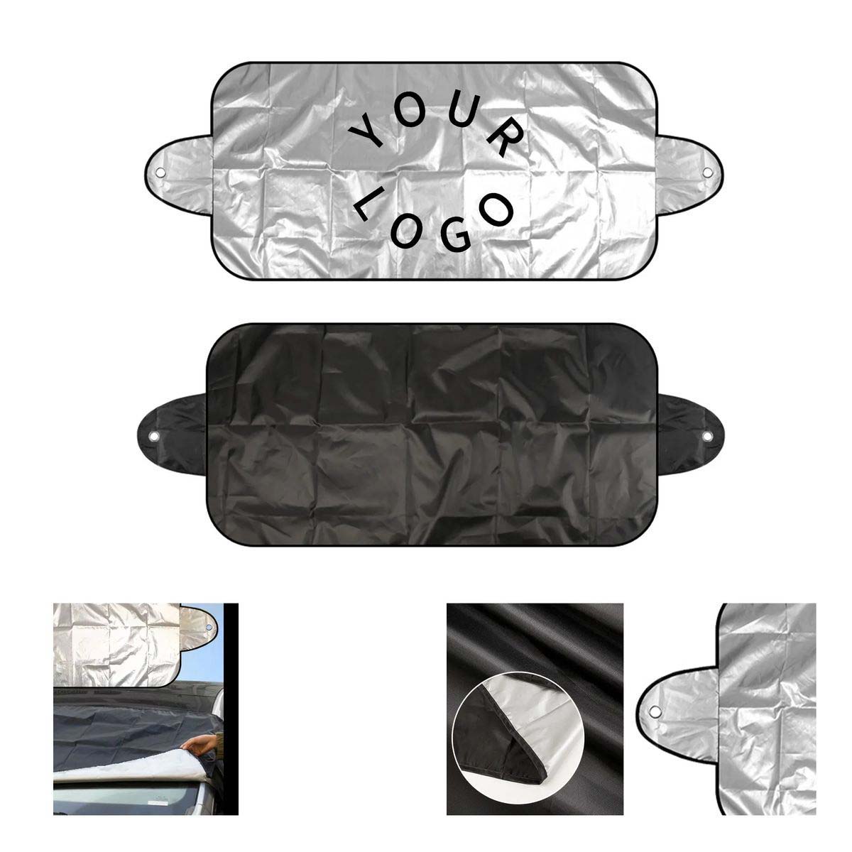 Car Windshield Sunshade Silver Cloth 2