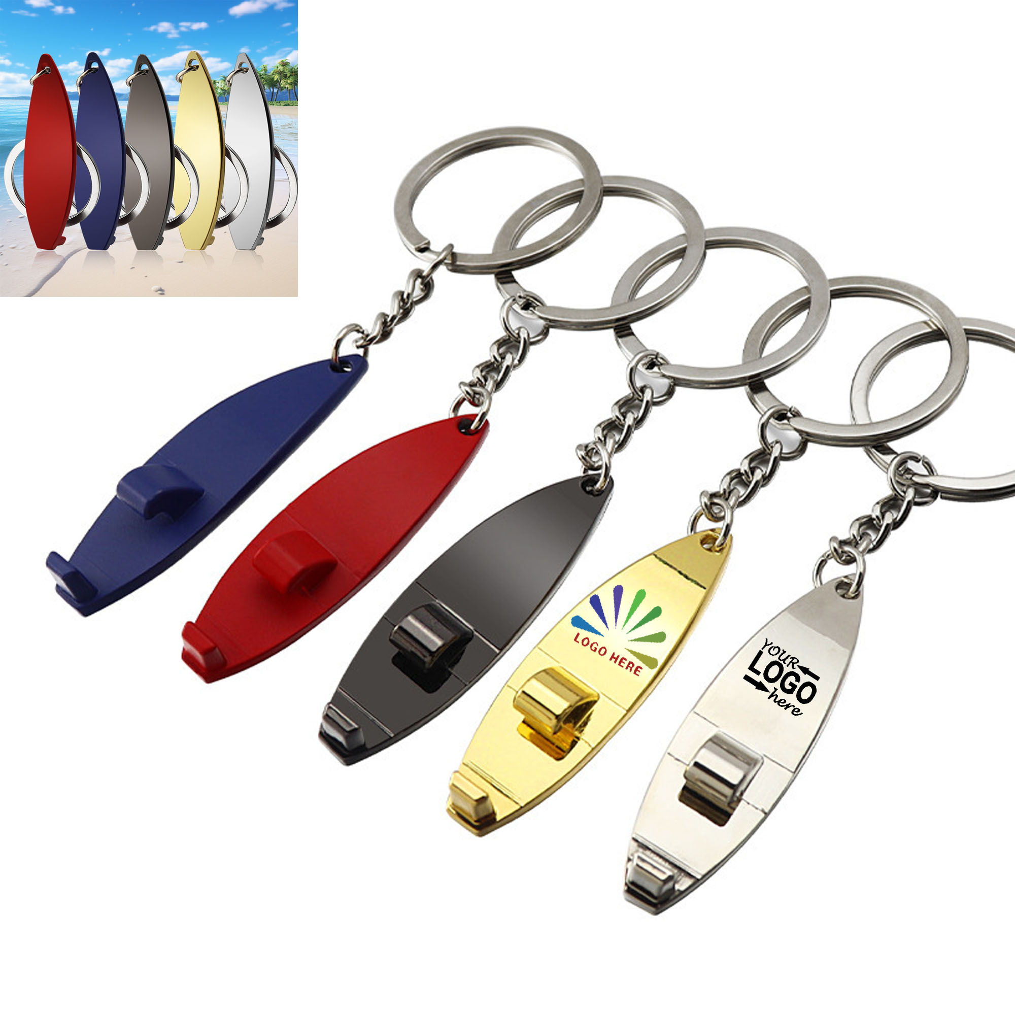 Surfboard Keychain Pendant 2