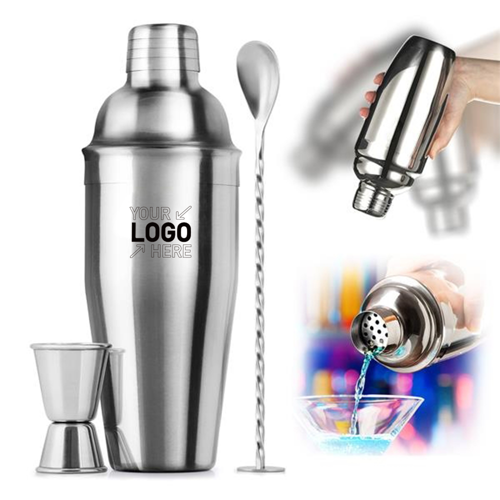 24Oz Stainless Steel Martini Shaker Drink Mixer Set